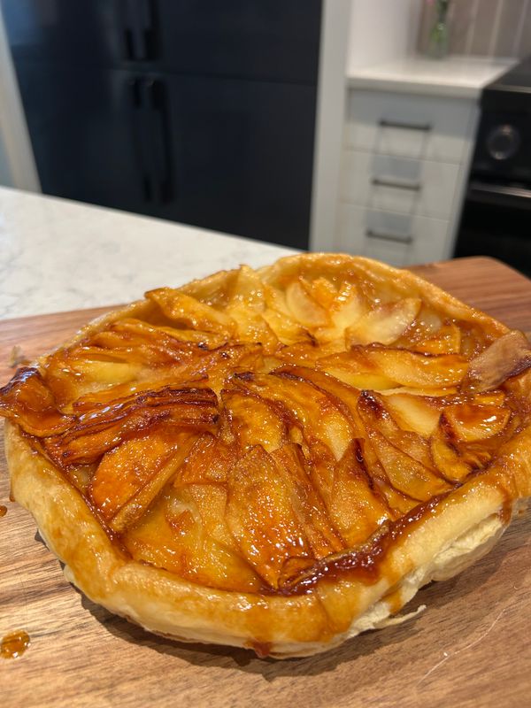 Close-up of an apple tatin